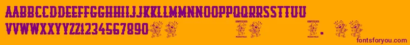 Rompetechos Font – Purple Fonts on Orange Background