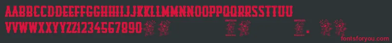 Rompetechos Font – Red Fonts on Black Background