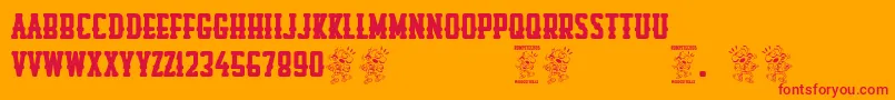 Rompetechos Font – Red Fonts on Orange Background
