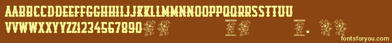 Rompetechos Font – Yellow Fonts on Brown Background