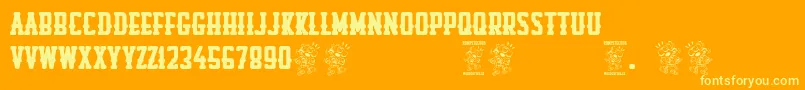 Rompetechos Font – Yellow Fonts on Orange Background