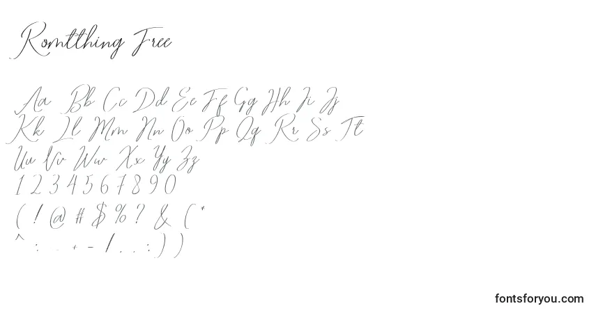 Schriftart Romtthing Free – Alphabet, Zahlen, spezielle Symbole