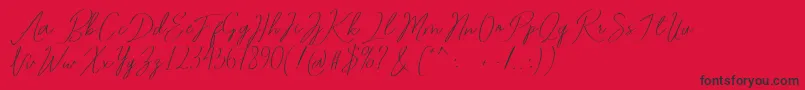 Fonte Romtthing Free – fontes pretas em um fundo vermelho
