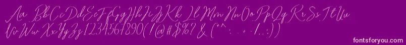 Romtthing Free-Schriftart – Rosa Schriften auf violettem Hintergrund