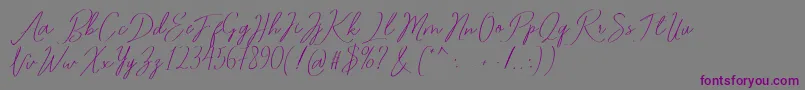 Romtthing Free Font – Purple Fonts on Gray Background
