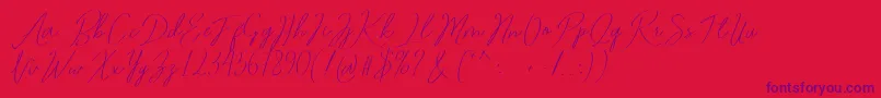 Romtthing Free Font – Purple Fonts on Red Background