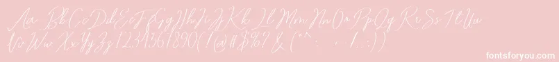 Fonte Romtthing Free – fontes brancas em um fundo rosa