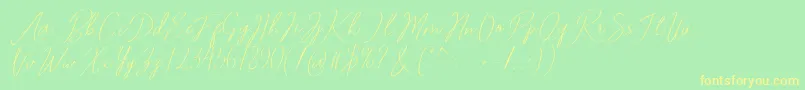 Romtthing Free Font – Yellow Fonts on Green Background