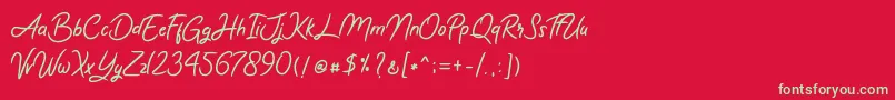 Romy  Jules Font – Green Fonts on Red Background
