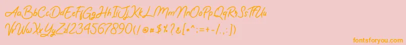 Romy  Jules Font – Orange Fonts on Pink Background