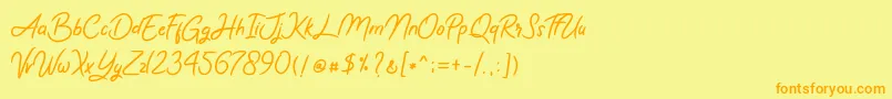 Romy  Jules Font – Orange Fonts on Yellow Background