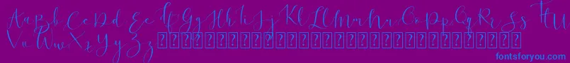 Ronhilli Free for personal use Font – Blue Fonts on Purple Background