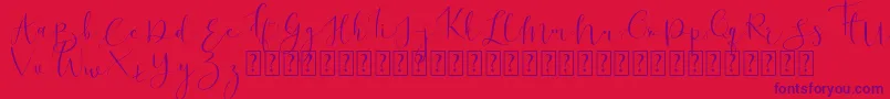 Ronhilli Free for personal use Font – Purple Fonts on Red Background