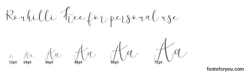 Ronhilli Free for personal use Font Sizes