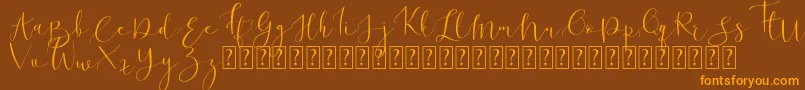 Ronhilli Free for personal use-Schriftart – Orangefarbene Schriften auf braunem Hintergrund