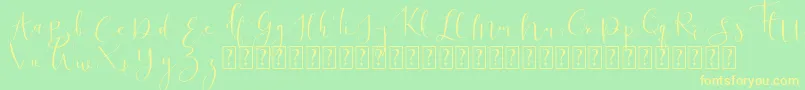 Ronhilli Free for personal use Font – Yellow Fonts on Green Background