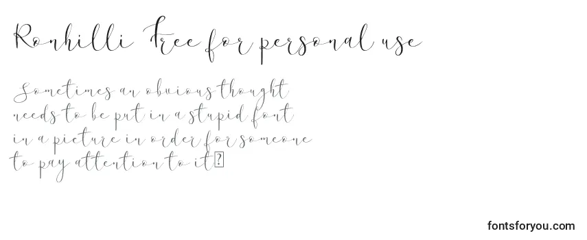 Schriftart Ronhilli Free for personal use (139098)