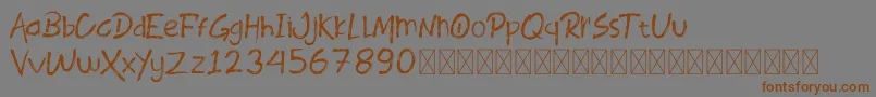 Шрифт ROODYLAST demo – коричневые шрифты на сером фоне