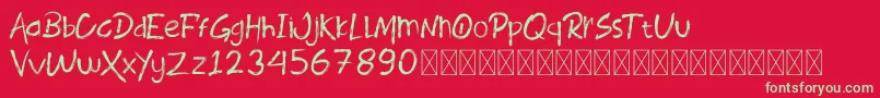 ROODYLAST demo Font – Green Fonts on Red Background