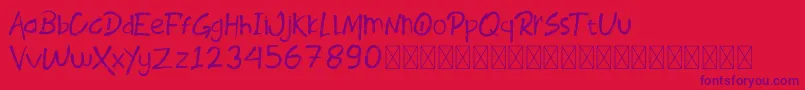 ROODYLAST demo Font – Purple Fonts on Red Background