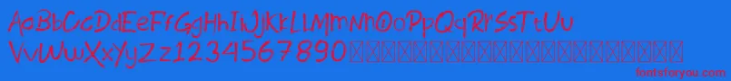 ROODYLAST demo Font – Red Fonts on Blue Background