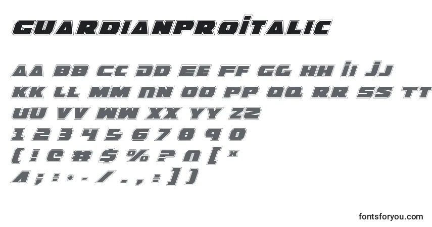 GuardianProItalic Font – alphabet, numbers, special characters