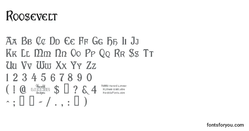 Schriftart Roosevelt (139100) – Alphabet, Zahlen, spezielle Symbole