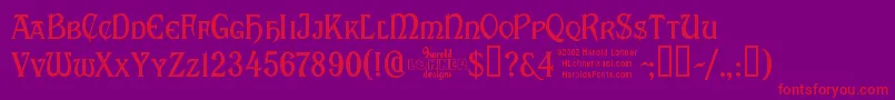 Roosevelt Font – Red Fonts on Purple Background