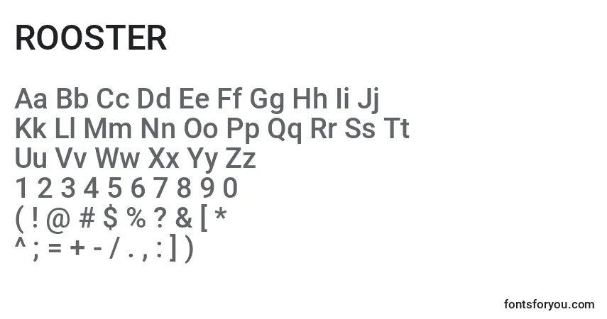 Fuente ROOSTER (139101) - alfabeto, números, caracteres especiales