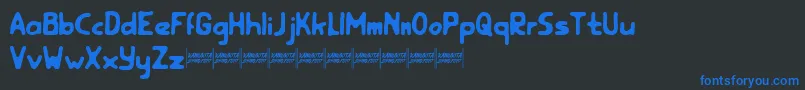 rootfeardemo-Schriftart – Blaue Schriften auf schwarzem Hintergrund