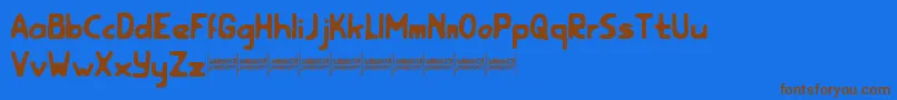 rootfeardemo-Schriftart – Braune Schriften auf blauem Hintergrund