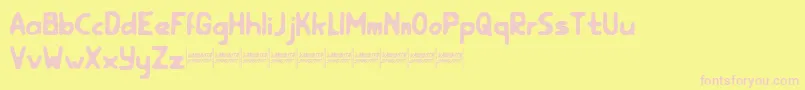 rootfeardemo-Schriftart – Rosa Schriften auf gelbem Hintergrund