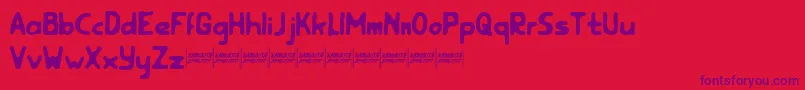 rootfeardemo Font – Purple Fonts on Red Background