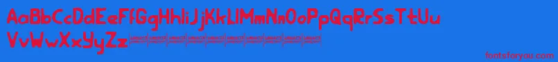 rootfeardemo Font – Red Fonts on Blue Background