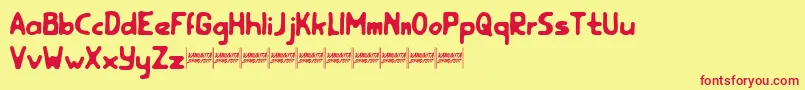 rootfeardemo Font – Red Fonts on Yellow Background