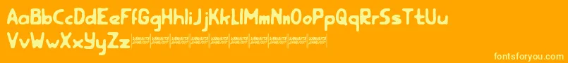 rootfeardemo-Schriftart – Gelbe Schriften auf orangefarbenem Hintergrund