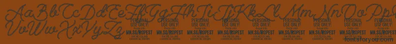 Ropest PERSONAL USE ONLY Font – Black Fonts on Brown Background