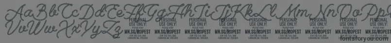 Ropest PERSONAL USE ONLY Font – Black Fonts on Gray Background