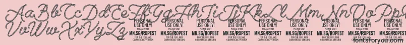 Ropest PERSONAL USE ONLY Font – Black Fonts on Pink Background