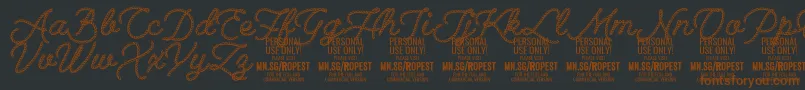 Ropest PERSONAL USE ONLY Font – Brown Fonts on Black Background