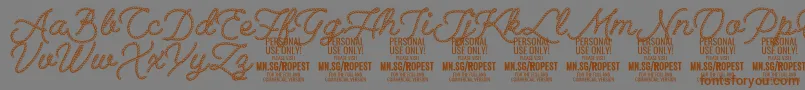 Ropest PERSONAL USE ONLY Font – Brown Fonts on Gray Background