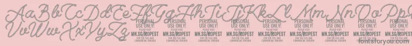 Ropest PERSONAL USE ONLY-Schriftart – Graue Schriften auf rosa Hintergrund