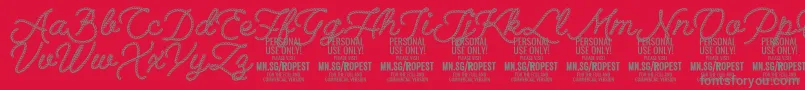 Ropest PERSONAL USE ONLY Font – Gray Fonts on Red Background