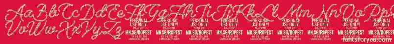 Ropest PERSONAL USE ONLY Font – Green Fonts on Red Background