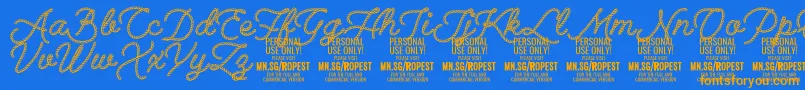 fuente Ropest PERSONAL USE ONLY – Fuentes Naranjas Sobre Fondo Azul
