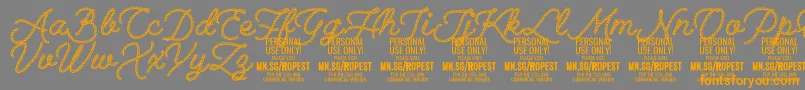 Ropest PERSONAL USE ONLY Font – Orange Fonts on Gray Background