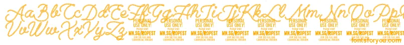 Ropest PERSONAL USE ONLY Font – Orange Fonts on White Background