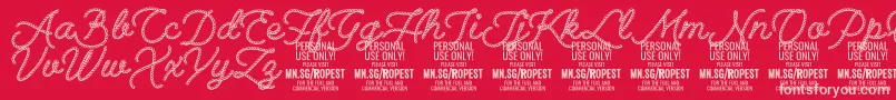 Ropest PERSONAL USE ONLY Font – Pink Fonts on Red Background