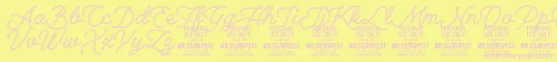 Ropest PERSONAL USE ONLY Font – Pink Fonts on Yellow Background