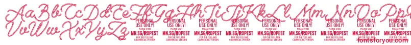 Ropest PERSONAL USE ONLY-Schriftart – Rote Schriften auf weißem Hintergrund